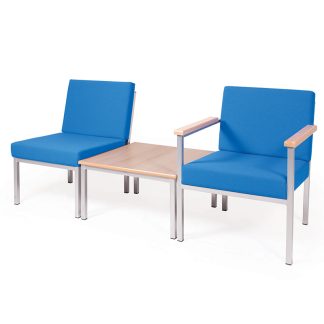 Blue Heavy Duty Reception Chairs & Coffee Table