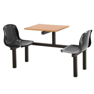 Mixbury 2 Seater Opposite Unit with Beech Table and Black Seats