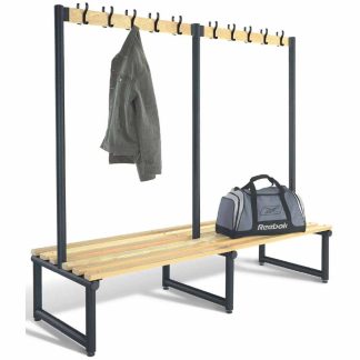 Double Sided Cloakroom Bench and Hooks with Bag