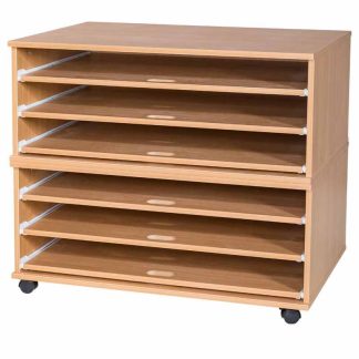 A1 Wooden 6 Sliding Shelf Unit