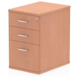 600mm Beech Deep Desk High Pedestal