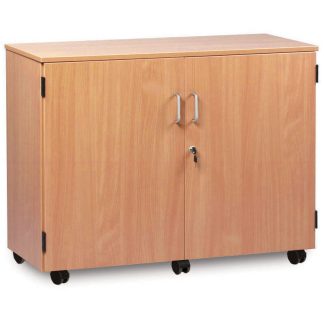 Beech cupboard on castors