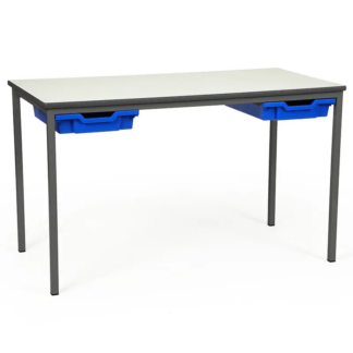 Advanced Fully Welded Tray Table with Blue Trays