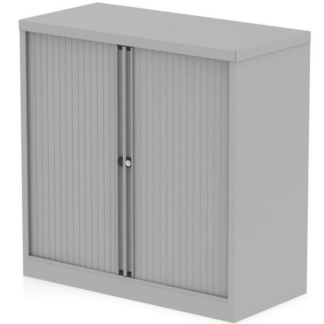 1000mm high Bisley Grey Tambour Cupboard