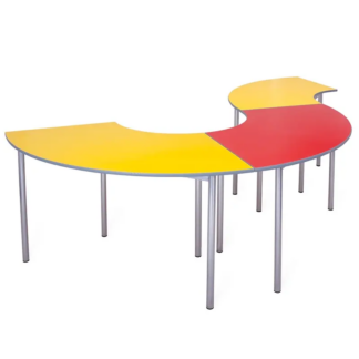 Yellow & Red Curved Tables