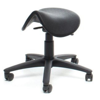 Black Industrial Saddle Stool