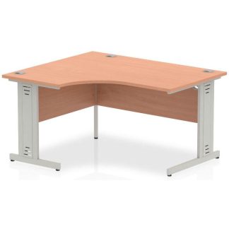 lh crescent desk with cable management leg