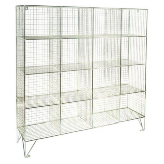 wire mesh lockers 16 compartments no doors