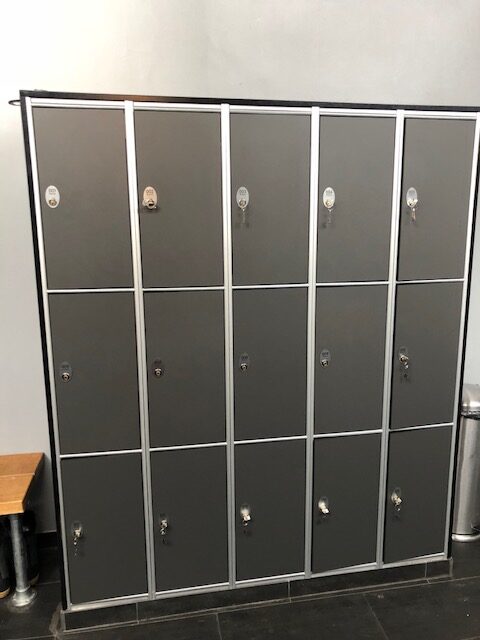 15 grey gym lockers