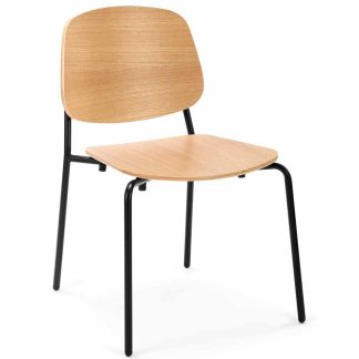 Workstories Stacking Platform Cafe Chair in Natural Ash Veneer