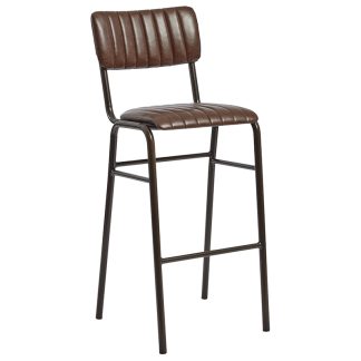 Tavo Stacking Ribbed Vintage Faux Leather 750mm High Bar Stool