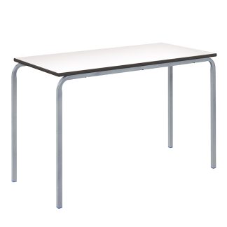 Crush Bent Rectangular Frame Table with Plain White Trespa Top