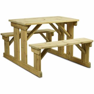 Alfresco Rectangular Walk-In Picnic Bench - 6 Seater