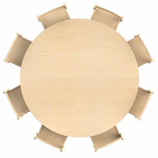 Millhouse Large Diameter Round Table & 8 Stacking Chairs